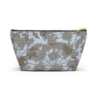 Floral Plaid Accessory Pouch w T-bottom in Aqua